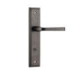 13744P85 - Annecy Lever - Stepped Backplate - Distressed Nickel - Privacy