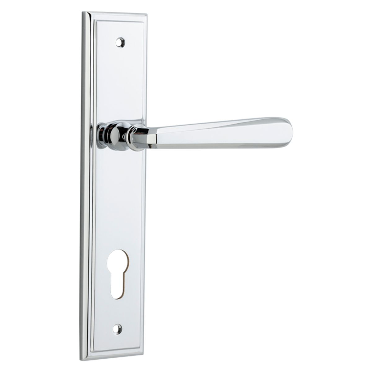 11878E85 - Copenhagen Lever - Stepped Backplate - Polished Chrome - Entrance