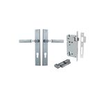 12252KENTR60KT - Brunswick Lever - Rectangular Backplate Entrance Kit with High Security Lock - Brushed Chrome - Entrance