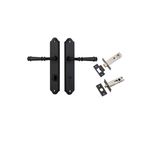 12718KPRIV60 - Verona Lever - Shouldered Backplate Privacy Kit with Privacy Turn - Matt Black - Privacy