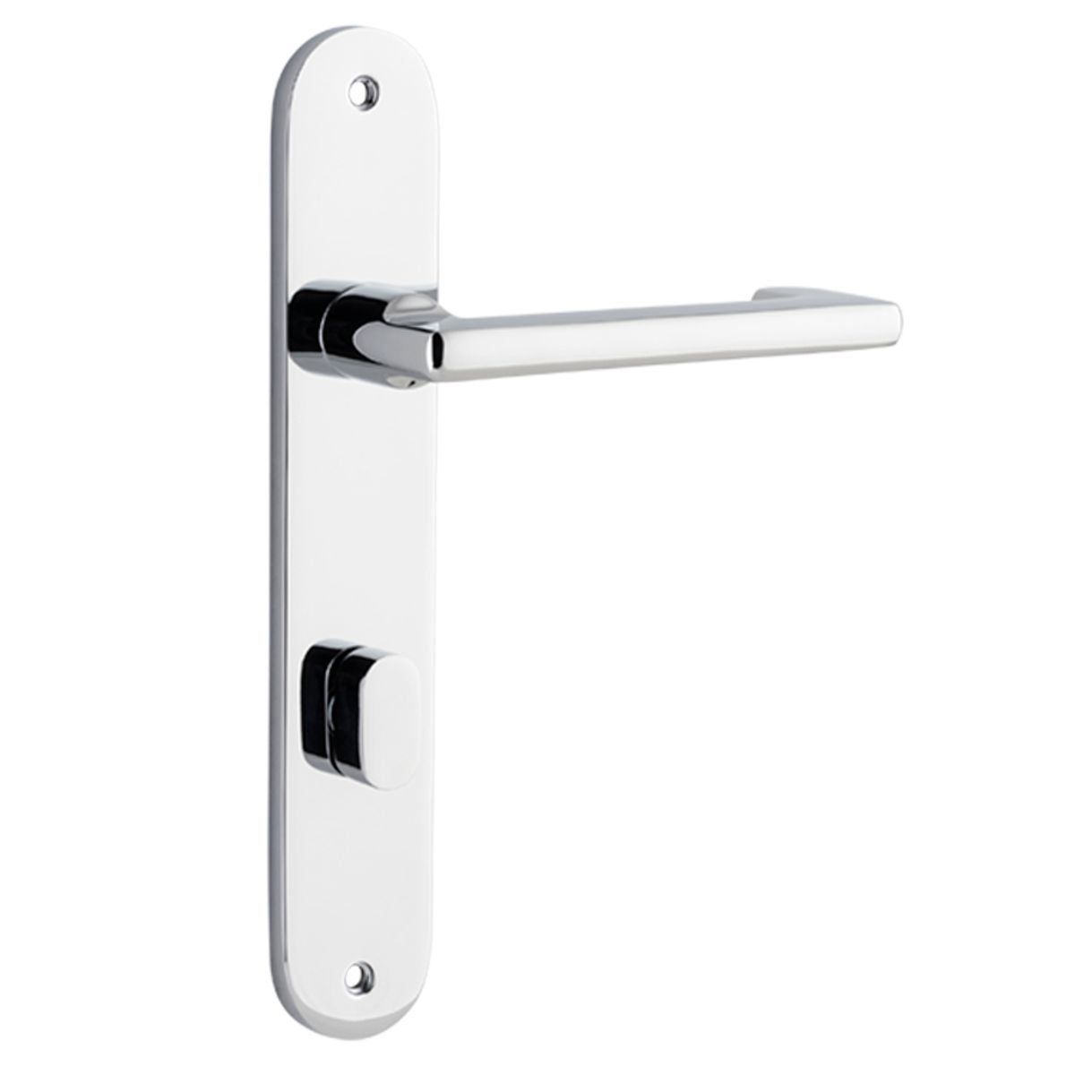 11852P85 - Baltimore Return Lever - Oval Backplate - Polished Chrome - Privacy
