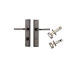 13744KPRIV60 - Annecy Lever - Stepped Backplate Privacy Kit with Privacy Turn - Distressed Nickel - Privacy