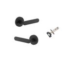 0333KIBPRIV60 - Bronte Lever - Round Rose Privacy Kit (Inbuilt Privacy) - Matt Black - Privacy
