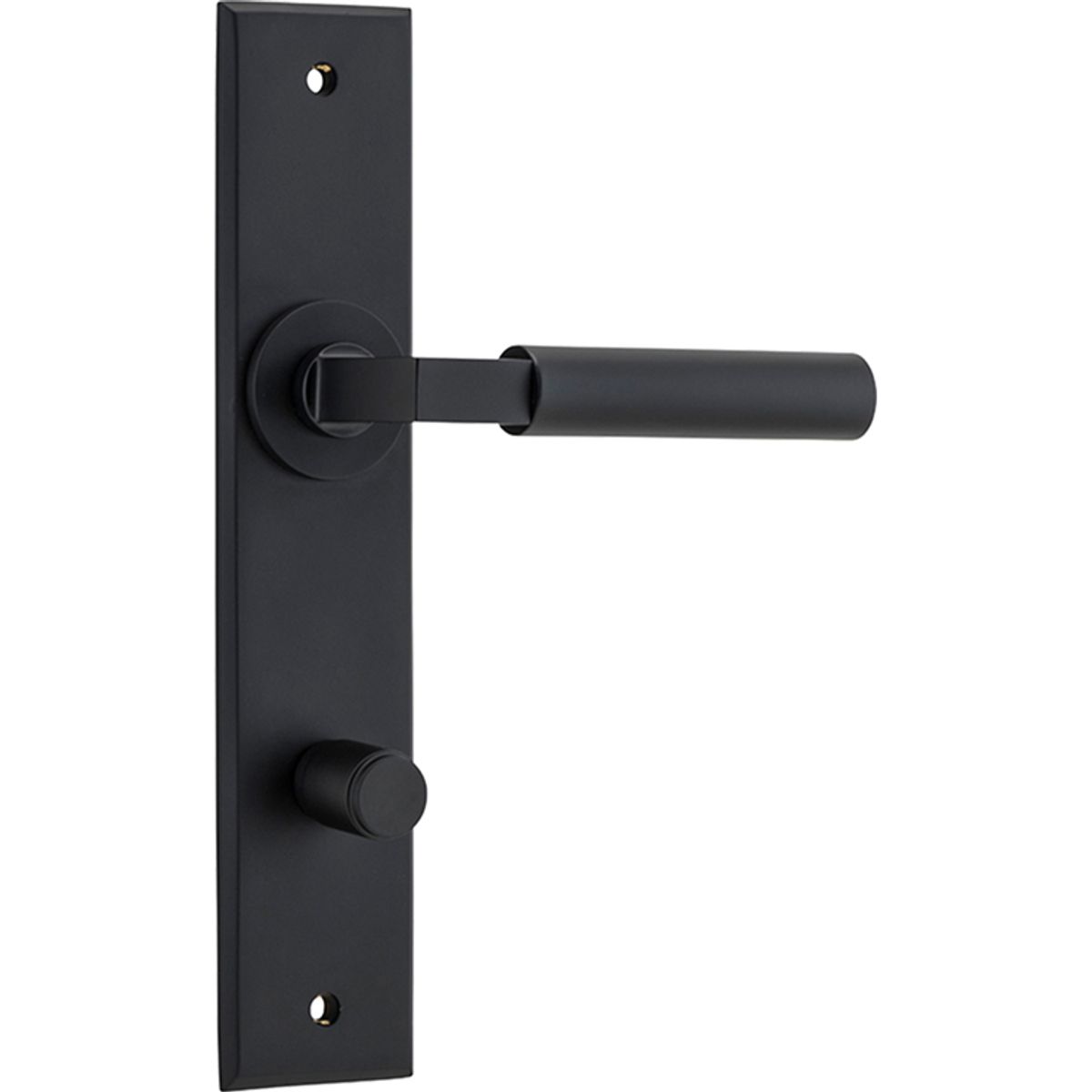 12794P85 - Berlin Lever - Chamfered Backplate - Matt Black - Privacy