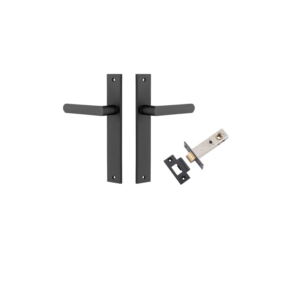 12860KPASS60 - Osaka Lever - Rectangular Backplate Passage Kit - Matt Black - Passage