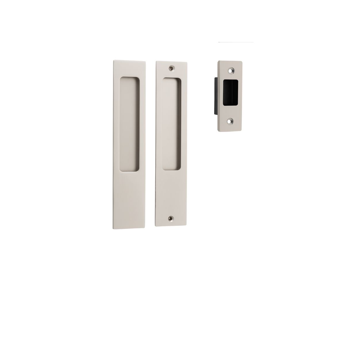 21419 - Rectangular Sliding Door Pull Passage Kit - Satin Nickel - Passage