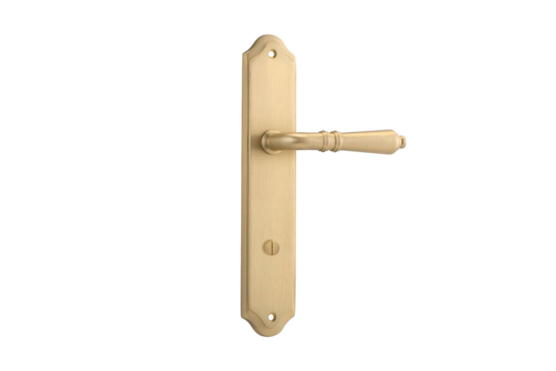 15212P85 - Sarlat Lever - Shouldered Backplate - Brushed Brass - Privacy