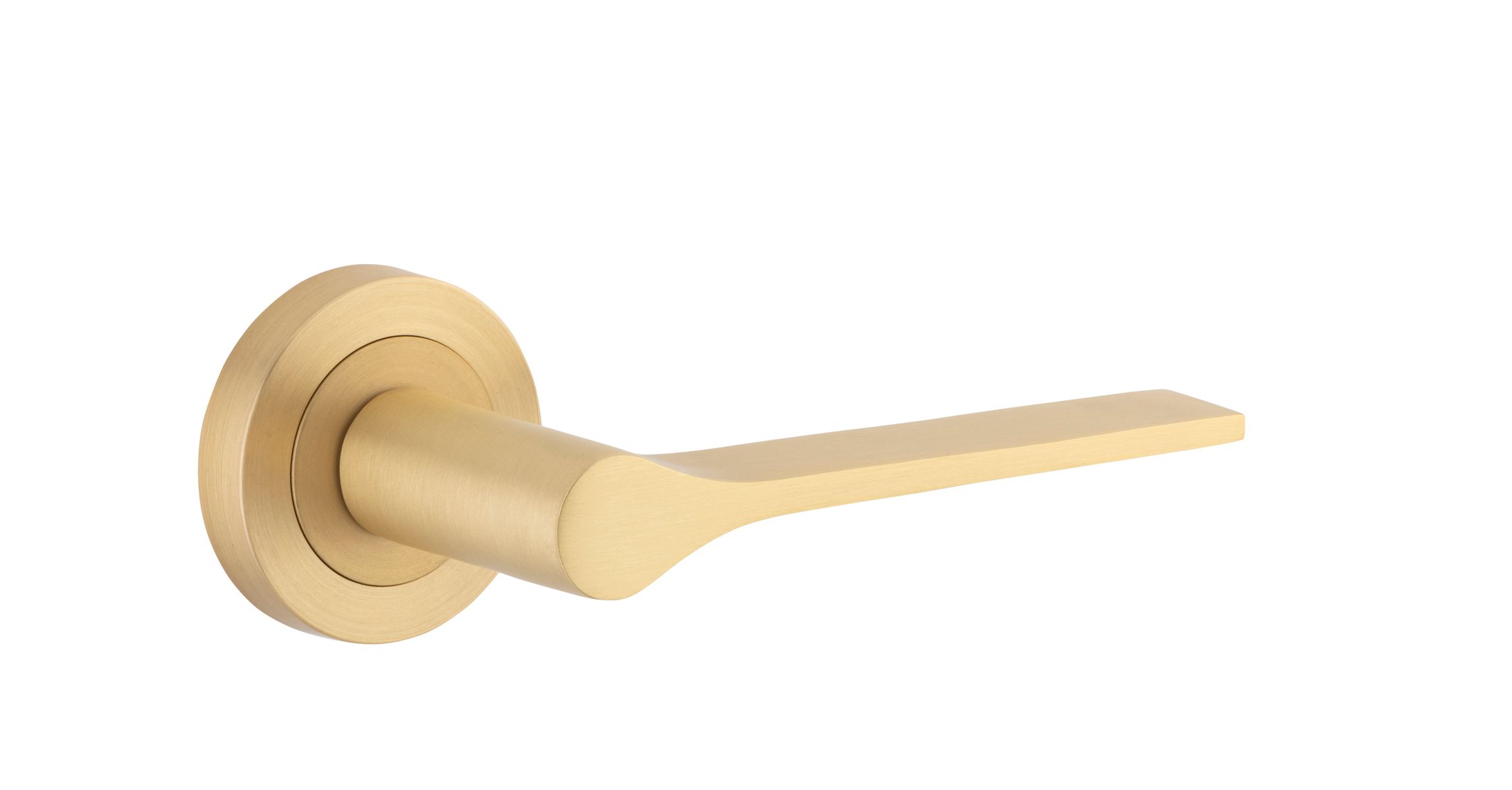 0455 - Como Lever - Round Rose - Brushed Brass - Passage