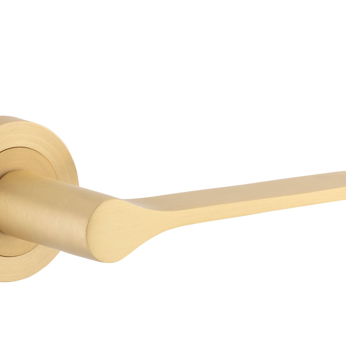 0455 - Como Lever - Round Rose - Brushed Brass - Passage