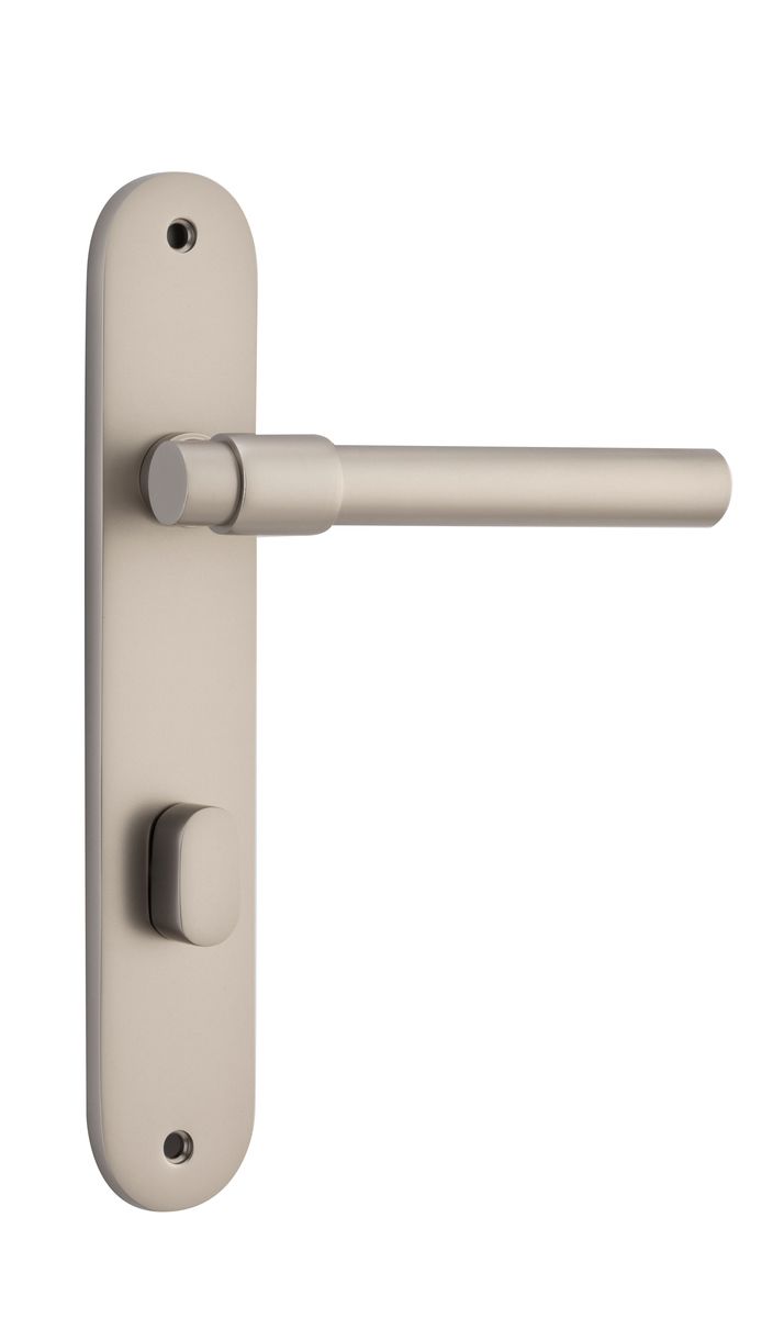 14900P85 - Helsinki Lever - Oval Backplate - Satin Nickel - Privacy