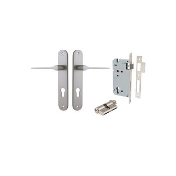 Como Lever - Oval Backplate Entrance Kit with High Security Lock