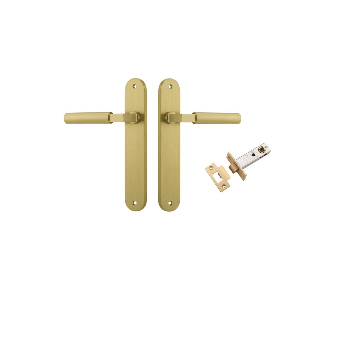 16266KPASS60 - Berlin Lever - Oval Backplate Passage Kit - Brushed Gold PVD - Passage