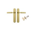 16266KPASS60 - Berlin Lever - Oval Backplate Passage Kit - Brushed Gold PVD - Passage