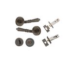 9201KPRIV60 - Sarlat Lever - Round Rose Privacy Kit with Separate Privacy Turn - Signature Brass - Privacy