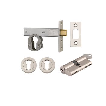 Euro Mortice Deadbolt Kit - 70mm Backset with Round Euro Escutcheon Key/Key