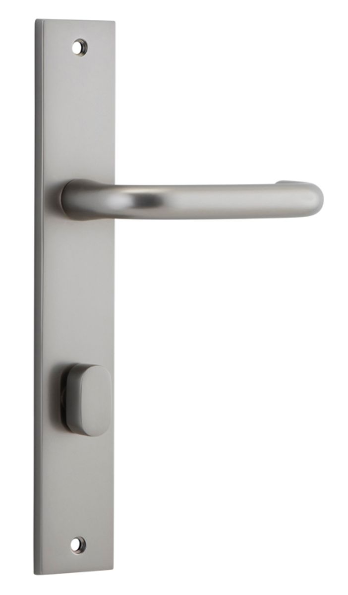 14844P85 - Oslo Lever - Rectangular Backplate - Satin Nickel - Privacy