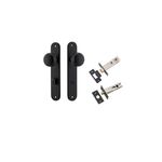 12834KPRIV60 - Cambridge Knob - Oval Backplate Privacy Kit with Privacy Turn - Matt Black - Privacy