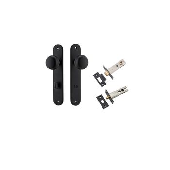 Cambridge Knob - Oval Backplate Privacy Kit with Privacy Turn