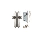 14830KENTR60KK - Guildford Knob - Shouldered Backplate Entrance Kit with High Security Lock - Satin Nickel - Entrance