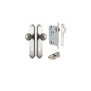 Guildford Knob - Shouldered Backplate Entrance Kit with High Security Lock
