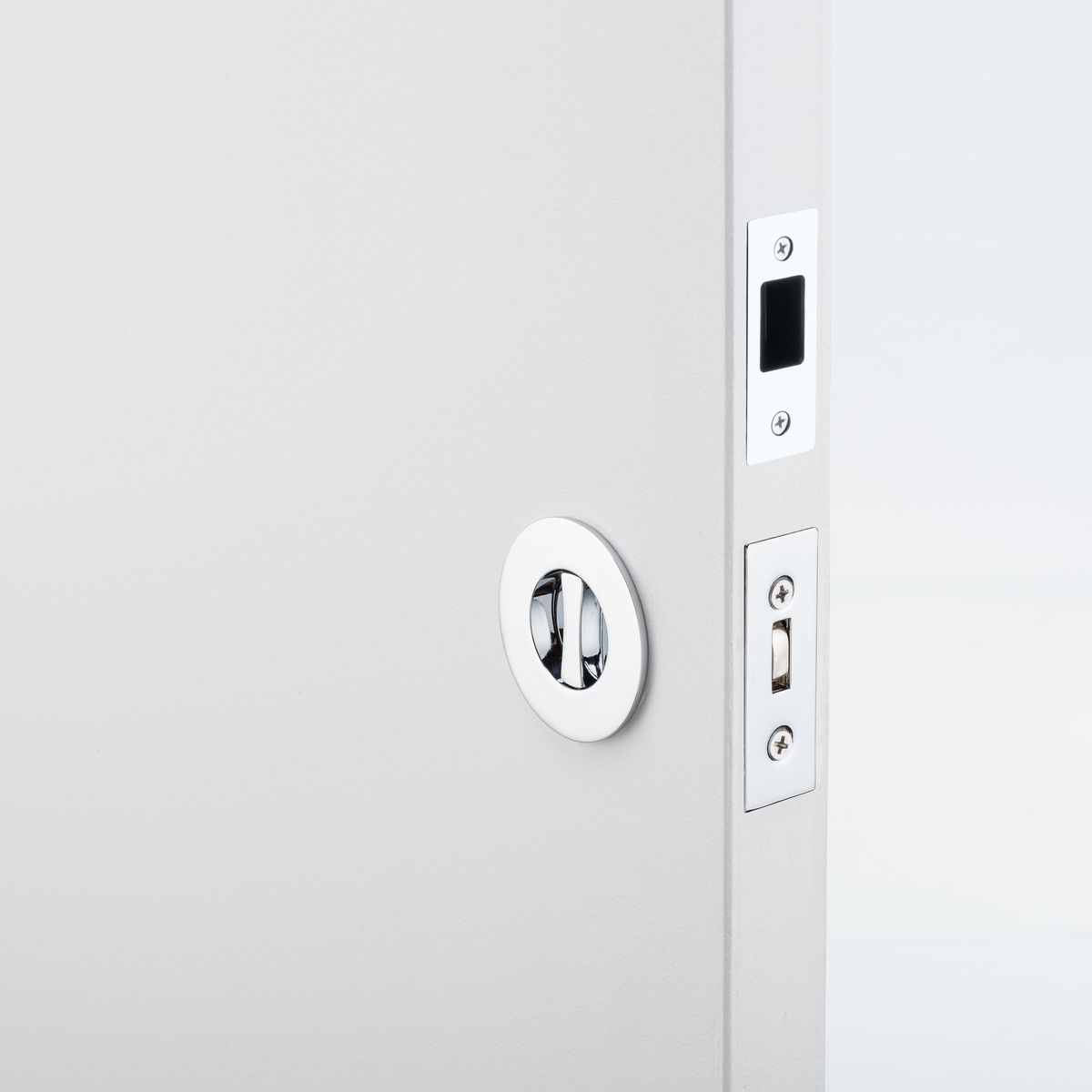 21434 - Round Sliding Door Pull Privacy Kit with Inbuilt Privacy Turn - Polished Chrome - Privacy
