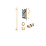 20718KENTR60KK - Helsinki Pull Handle - 600mm Entrance Kit with Separate High Security Lock - Brushed Brass - Entrance