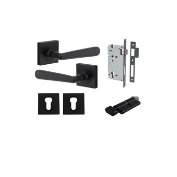 Copenhagen Lever - Square Rose Entrance Kit with Separate High Security Lock
