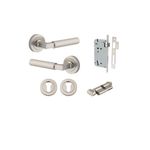 0359KENTR60KT - Brunswick Lever - Round Rose Entrance Kit with High Security Lock - Satin Nickel - Entrance