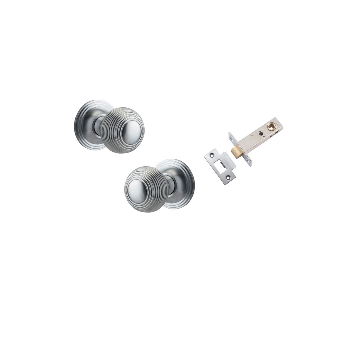 0225KPASS60 - Guildford Knob - Round Rose Passage Kit - Brushed Chrome - Passage