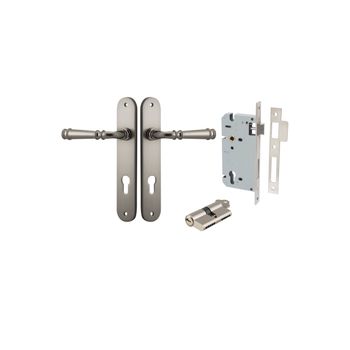 Verona Lever - Oval Backplate Entrance Kit with High Security Lock