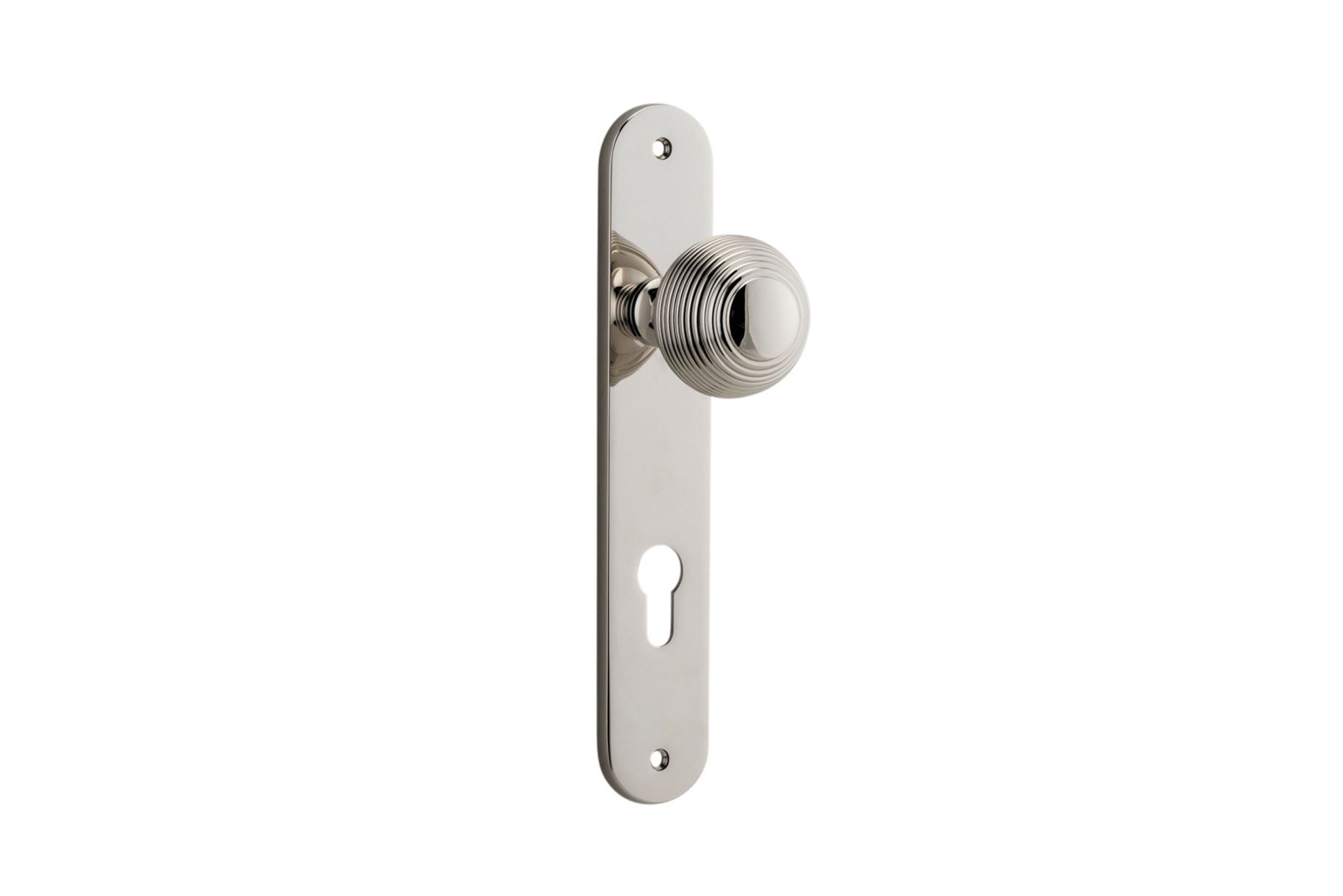 14336E85 - Guildford Knob - Oval Backplate - Polished Nickel - Entrance