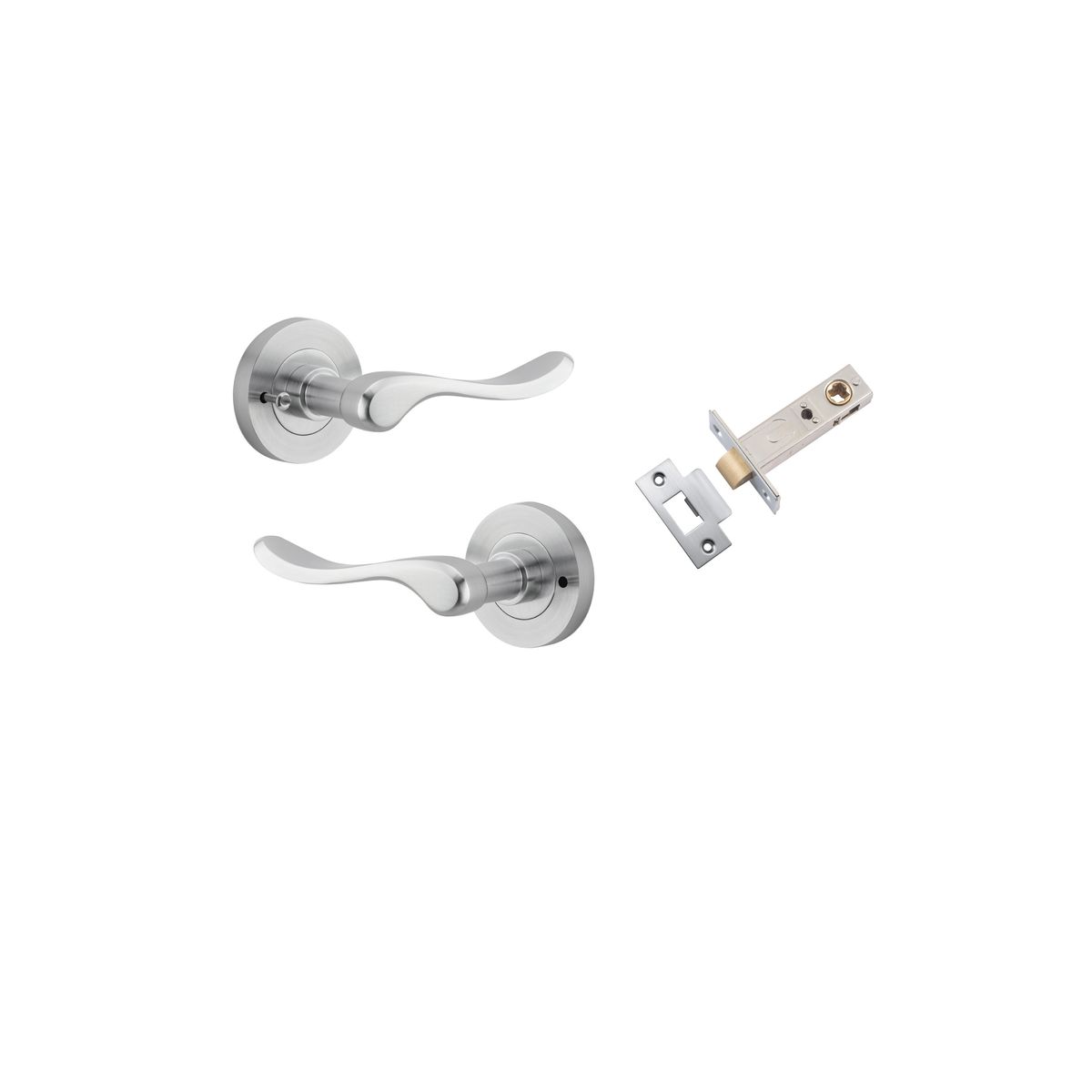 20795KIBPRIV60 - Stirling Lever - Round Rose (Inbuilt Privacy) - Brushed Chrome - Privacy
