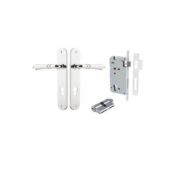 Sarlat Lever - Oval Backplate Entrance Kit with High Security Lock
