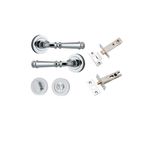 0314KPRIV60 - Verona Lever - Round Rose Privacy Kit with Separate Privacy Turn - Polished Chrome - Privacy