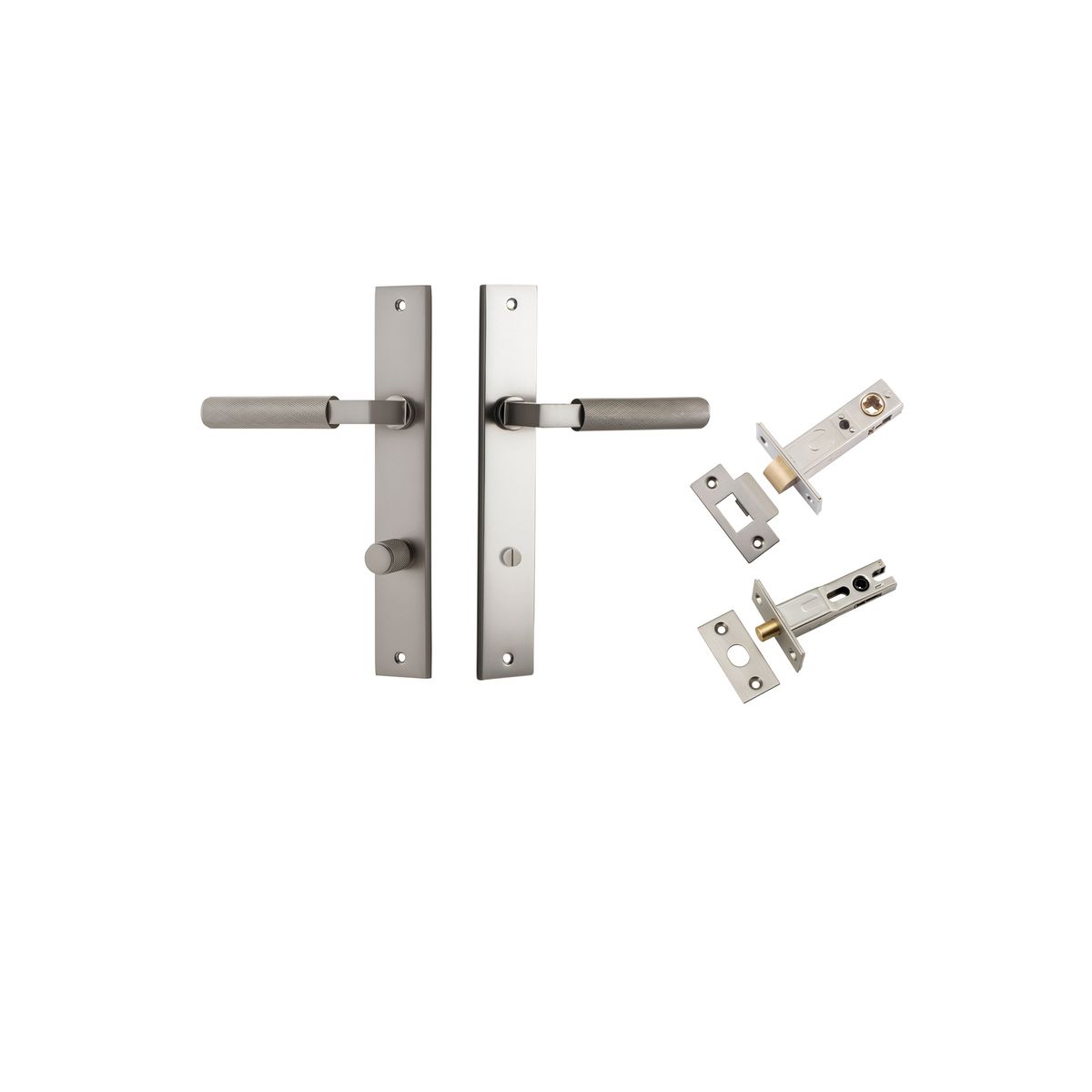 14752KPRIV60 - Brunswick Lever - Rectangular Backplate Privacy Kit - Satin Nickel - Privacy