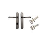13730KPRIV60 - Verona Lever - Oval Backplate Privacy Kit with Privacy Turn - Distressed Nickel - Privacy