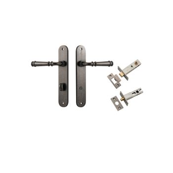 Verona Lever - Oval Backplate Privacy Kit with Privacy Turn