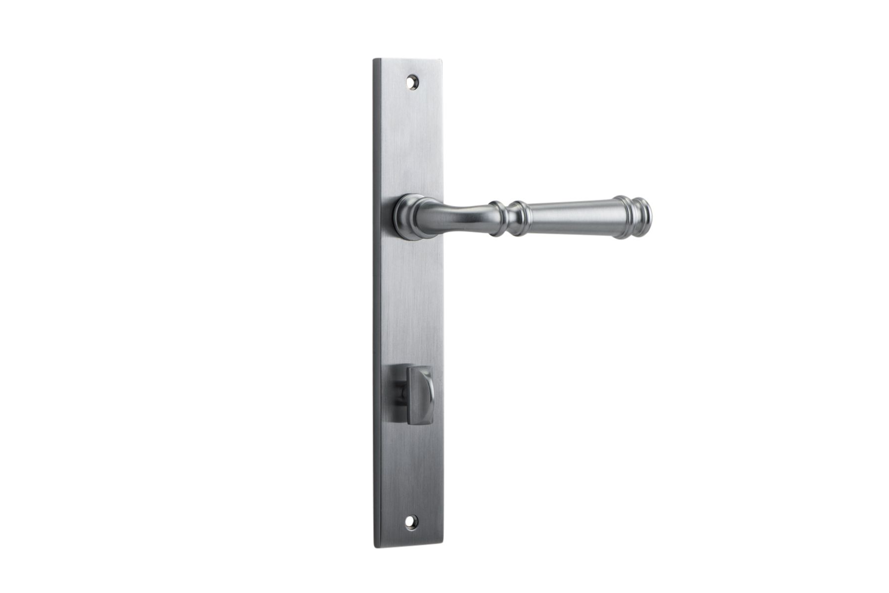 12206P85 - Verona Lever - Rectangular Backplate - Brushed Chrome - Privacy