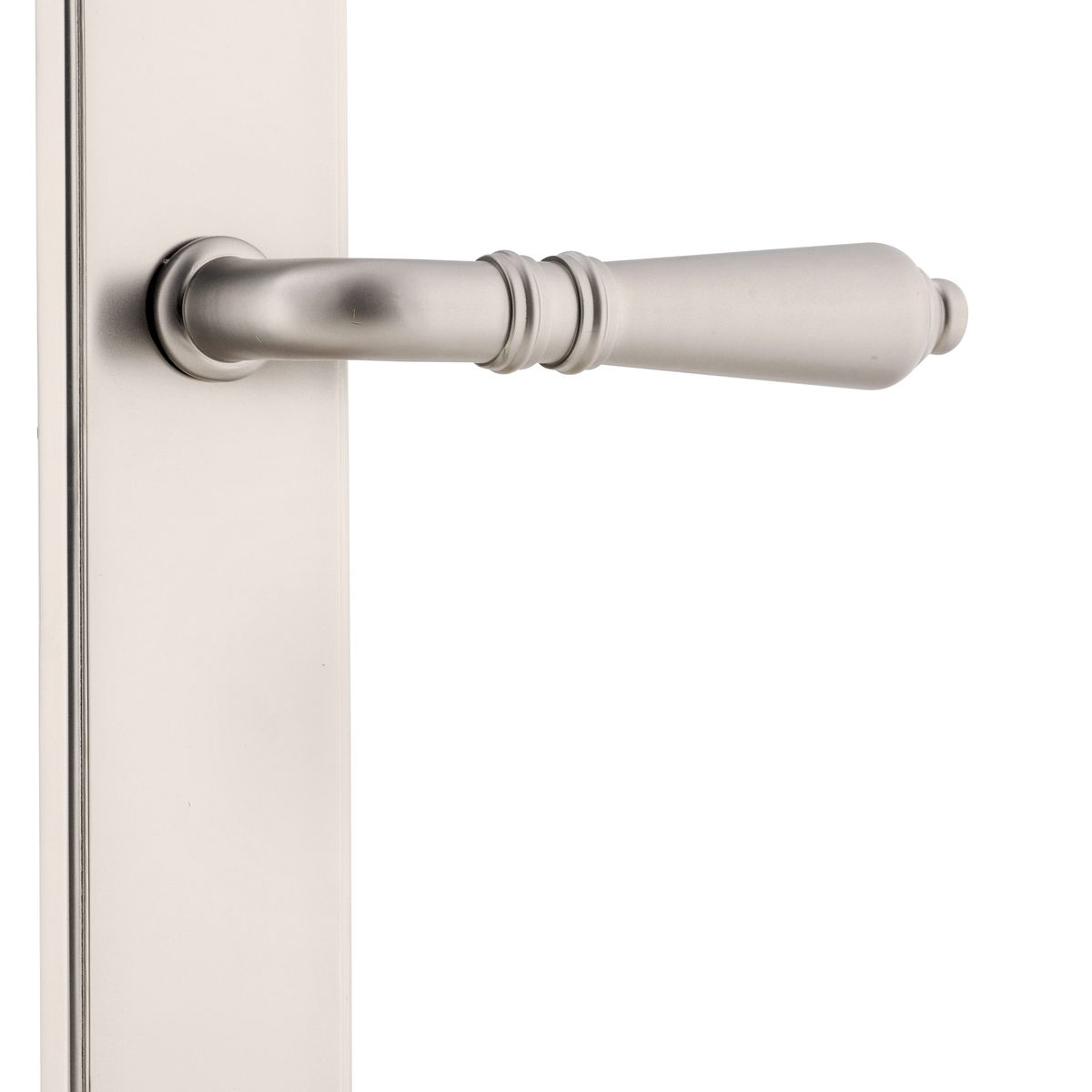14712 - Sarlat Lever - Shouldered Backplate - Satin Nickel - Passage