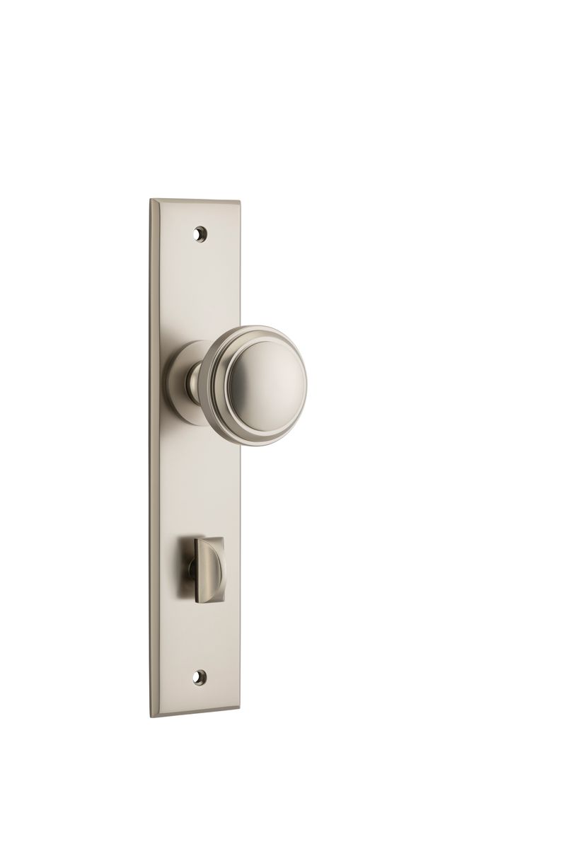 14831P85 - Paddington Knob - Chamfered Backplate - Satin Nickel - Privacy