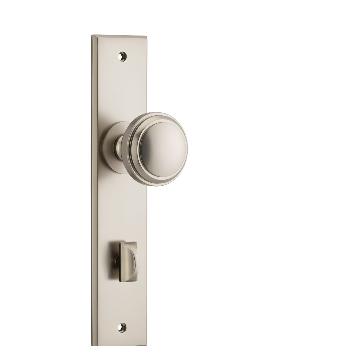 14831P85 - Paddington Knob - Chamfered Backplate - Satin Nickel - Privacy