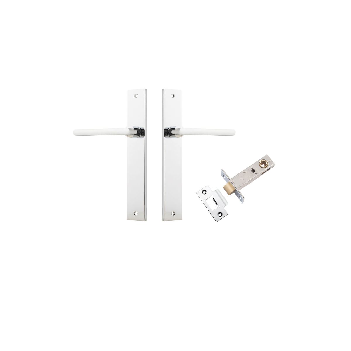 11702KPASS60 - Baltimore Lever - Rectangular Backplate Passage Kit - Polished Chrome - Passage