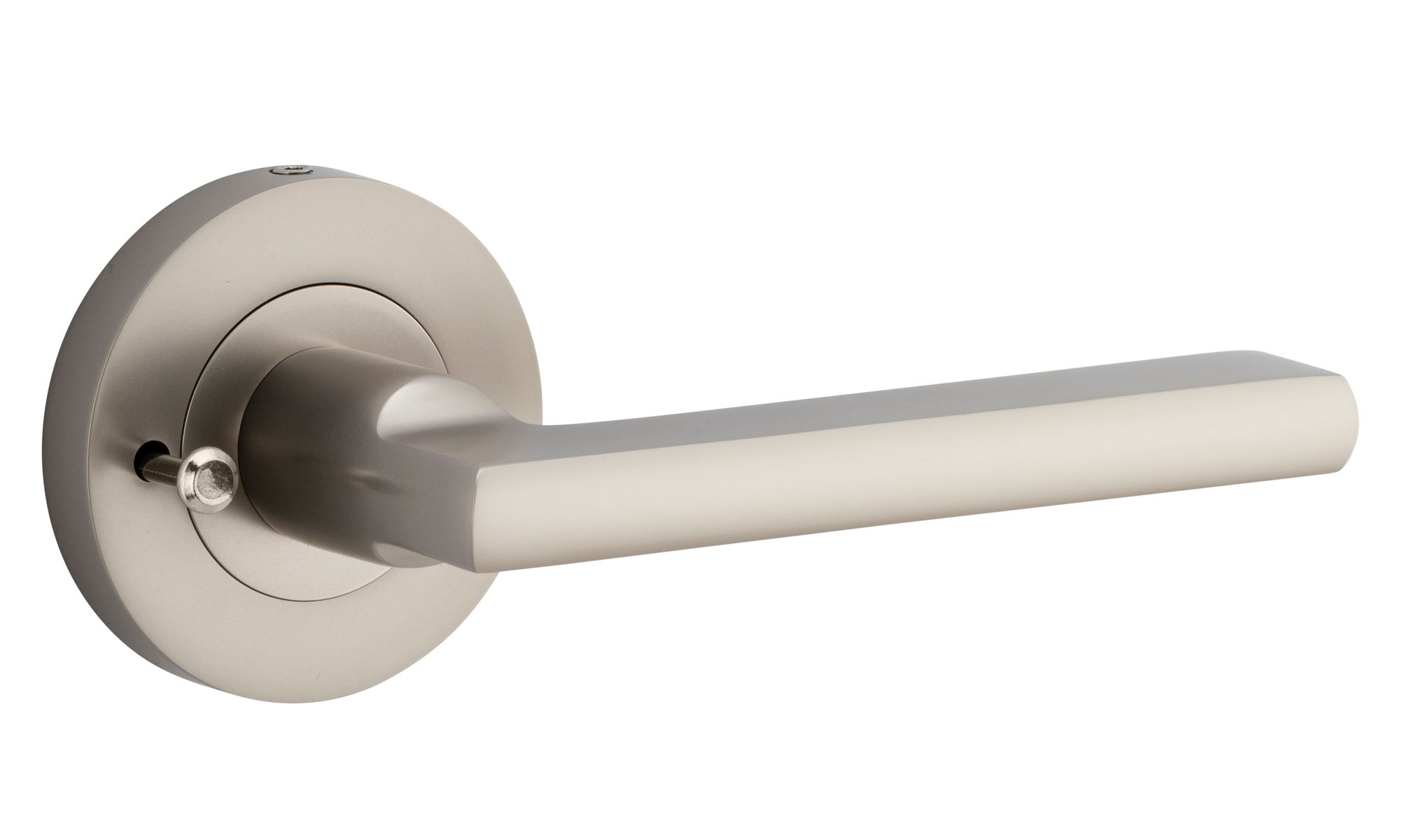 9219KIBPRIV60 - Baltimore Lever - Round Rose (Inbuilt Privacy) - Satin Nickel - Privacy
