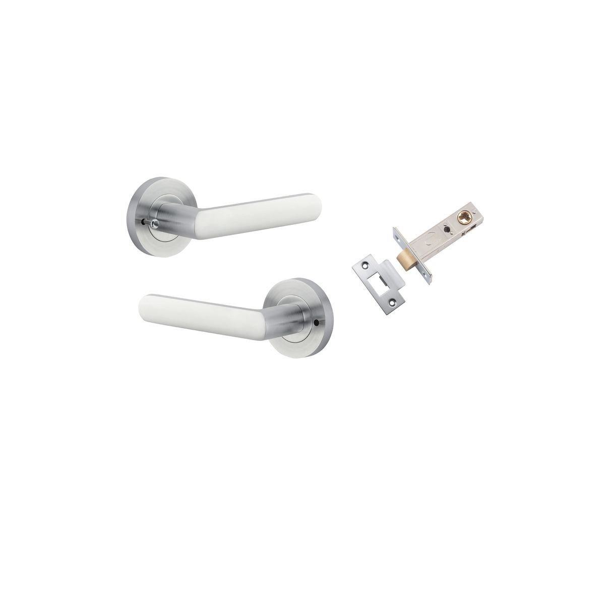 20775KIBPRIV60 - Osaka Lever - Round Rose (Inbuilt Privacy) - Brushed Chrome - Privacy