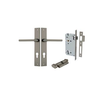 Baltimore Lever - Rectangular Backplate Entrance Kit with High Security Lock