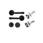 0313KPRIV60 - Verona Lever - Round Rose Privacy Kit with Separate Privacy Turn - Matt Black - Privacy