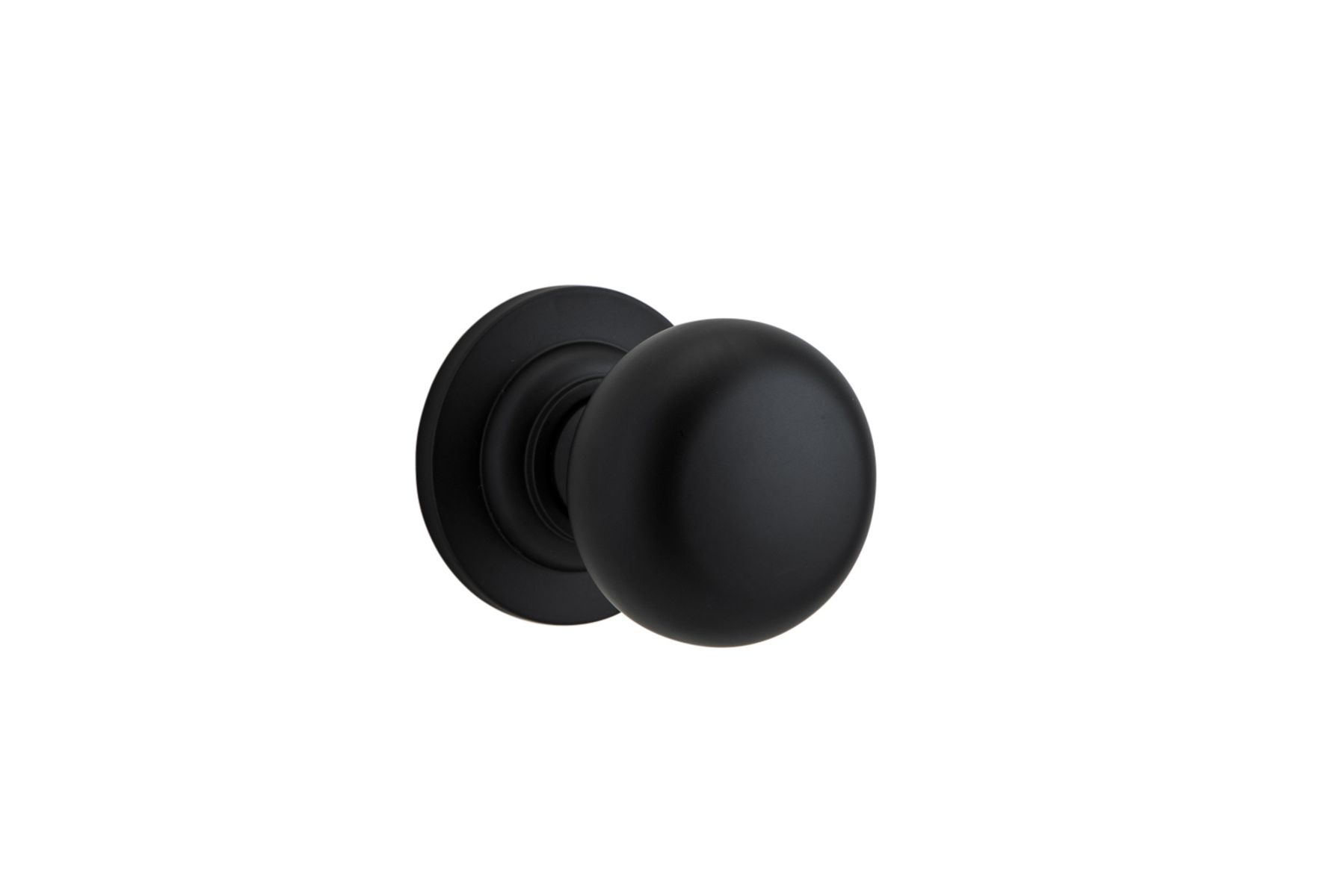 0203 - Cambridge Knob - Round Rose - Matt Black - Passage