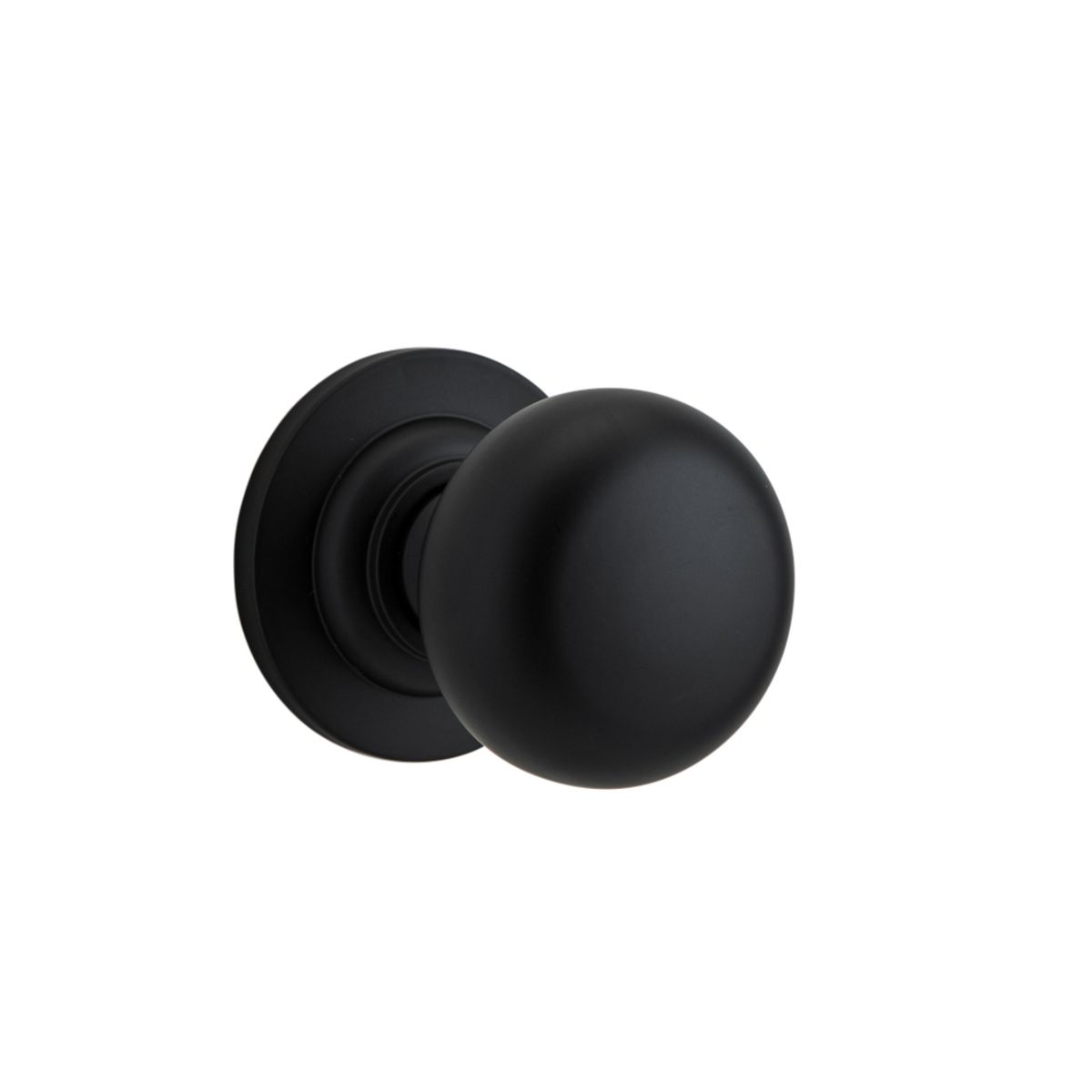 0203 - Cambridge Knob - Round Rose - Matt Black - Passage