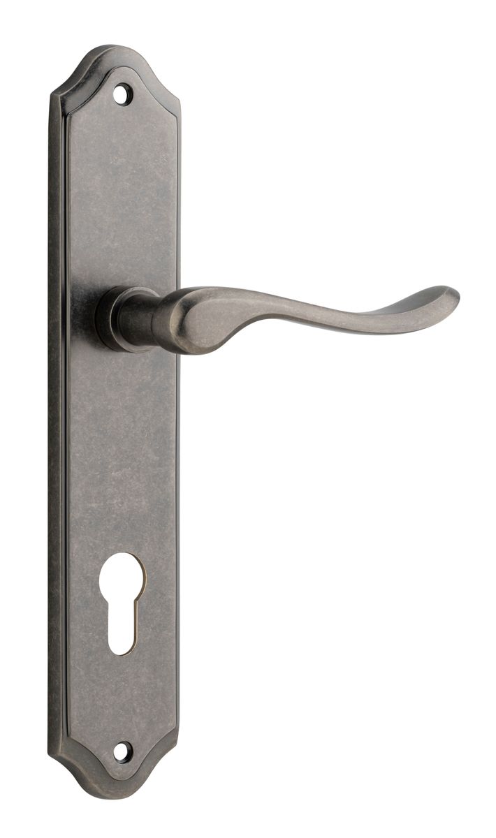 13922E85 - Stirling Lever - Shouldered Backplate - Distressed Nickel - Entrance