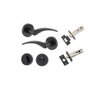 9223KPRIV60 - Oxford Lever - Round Rose Privacy Kit with Separate Privacy Turn - Matt Black - Privacy